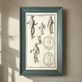 Original French Engraving Mercure (Mercury) Studies on Laid Paper in Painted Frame
