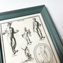 Mercure (Mercury) Studies Original French Engraving on Laid Paper in Painted Frame