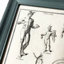 Original French Engraving Mercure (Mercury) Studies on Laid Paper in Painted Frame
