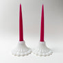 Vintage Milk Glass Candle Holders (Pair)
