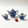 Vintage Miniature Blue Willow Porcelain Tea Set Made in Japan (Set of 20)