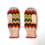 Multi Color Zig Zag Mittens Light 100% Wool