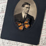 Beaded Orange & Black Butterfly Embroidered Pin by Trovelore