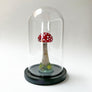Hand Painted Mushroom Specimen in a Glass Dome (C)