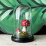 Hand Painted Mushroom Specimen in a Glass Dome (E)