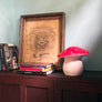Red Cap Mushroom Sculpture Table Lamp