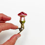 Small Red Cap Mushroom Glass Clip Ornament
