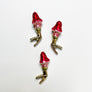 Small Mushroom with a Tall Red Cap Glass Clip Ornament