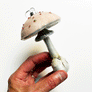 Blush Pink Cap with Crystals Large Mushroom Glass Ornament