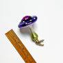 Glow in the Dark Spots Purple Cap Mushroom Glass Clip Ornament