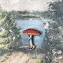 Beaded Mushroom Embroidered Pin by Trovelore