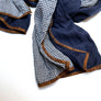 PATCH NYC Navy & Blue Gingham Mixed Fabric Scarf