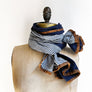 PATCH NYC Navy & Blue Gingham Mixed Fabric Scarf