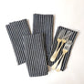 Navy Blue Stripe Linen Napkins (Set of 4)