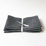 Navy Blue Stripe Linen Napkins (Set of 4)