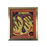Vintage Original Abstract Needlework in Wood Frame