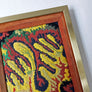 Vintage Original Abstract Needlework in Wood Frame