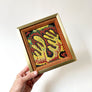 Vintage Original Abstract Needlework in Wood Frame