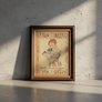 The Child's Amusement - Original Victorian Needlework in Vintage Frame
