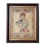 The Child's Amusement - Original Victorian Needlework in Vintage Frame