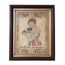 The Child's Amusement - Original Victorian Needlework in Vintage Frame