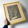New Orleans Courtyard (Rue Bourbon) Original Vintage Lithograph in Painted Wood Frame