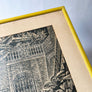 New Orleans Courtyard (Rue Bourbon) Original Vintage Lithograph in Painted Wood Frame