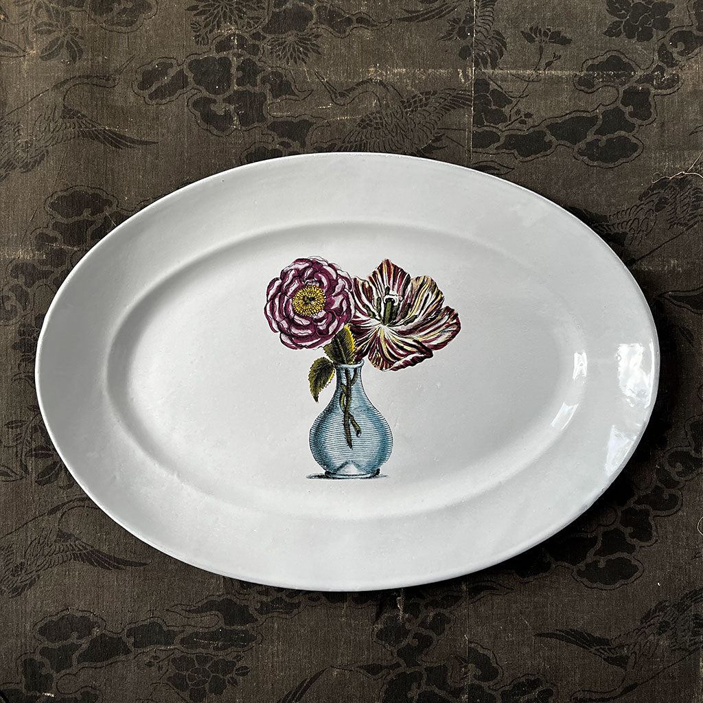 Astier de Villatte x John Derian Blue Vase with Flowers Large
