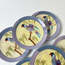 Vintage Hand Painted Parrot Small Plates by Noritake Made in Japan (Set of 6)
