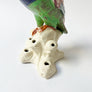 Vintage Ceramic Colorful Parrot Figurine and Flower Frog Made in Japan
