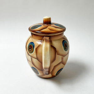 Vintage Deco Ceramic Pitcher with Lid Made in Czechoslovakia