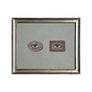 Don Carney Lover's Eyes with Coral & Pearl Beads Art Print in Silver Frame