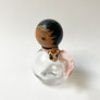 Vintage Glass & Wood Flapper Perfume Bottle Made in France