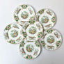 Vintage Decorated Ceramic Dessert Plates by EB Foley Made in England (Set of 6)