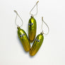 Pickle with Googly Eyes Glass Ornament