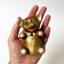 Vintage Metal Seated Piggy Bank with Gems & Bow Tie
