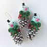 PATCH NYC Pinecone Snowman with a Green Bow Ornament