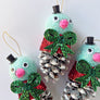 PATCH NYC Pinecone Snowman with a Green Bow Ornament