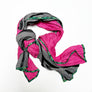 Pink with Grey & Black Stripe Wide Scarf