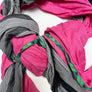 Pink with Grey & Black Stripe Wide Scarf