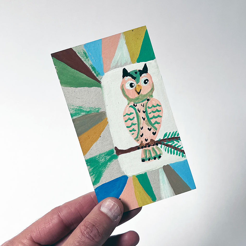 Nathalie Lété: Pink Owl, Original Painting – PATCH NYC