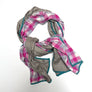 Pink Large Check & Warm Grey Wide Scarf
