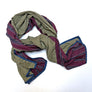 PATCH NYC Olive & Plum Stripe Mixed Fabric Scarf