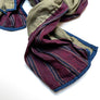 PATCH NYC Olive & Plum Stripe Mixed Fabric Scarf