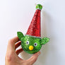 PATCH NYC Green Elf with a Party Hat Paper Mache Ornament
