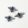 Beaded Blue & Lavender Bee Embroidered Pin by Trovelore