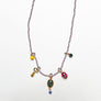 Collage Necklace: Purple & White (skeleton key)