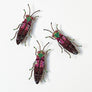 Beaded Rainbow Beetle Embroidered Pin by Trovelore