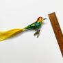 Multi Color Bird with Yellow Feather Tail Glass Clip Ornament