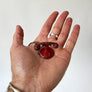 Vintage Big and Little Red Metal Toy Phones (Pair)